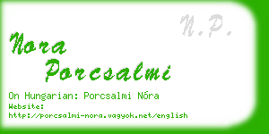 nora porcsalmi business card